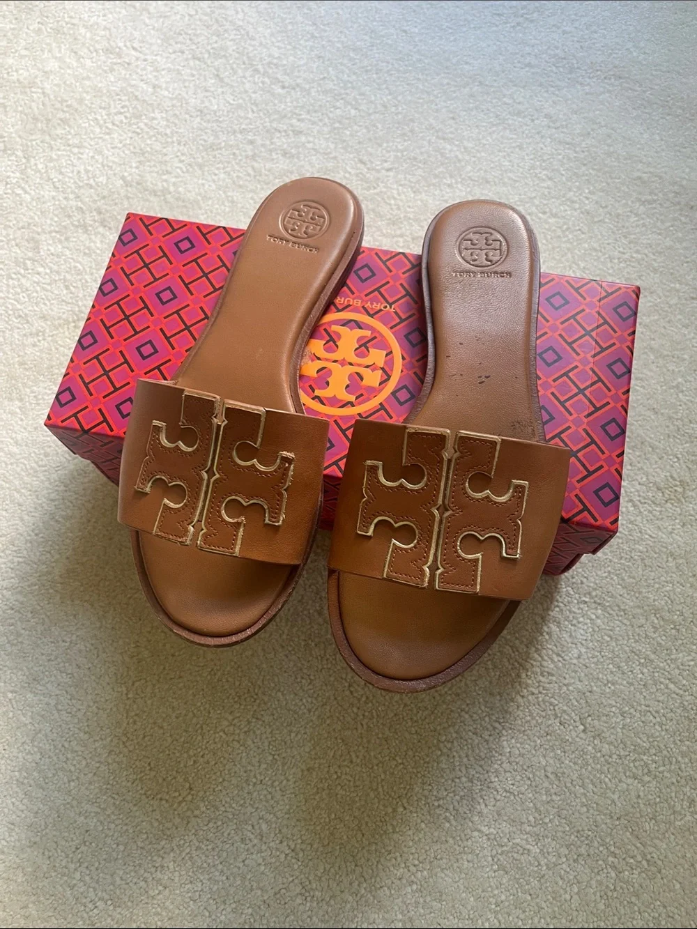 Tory Burch Ines Leather Slide Sandals